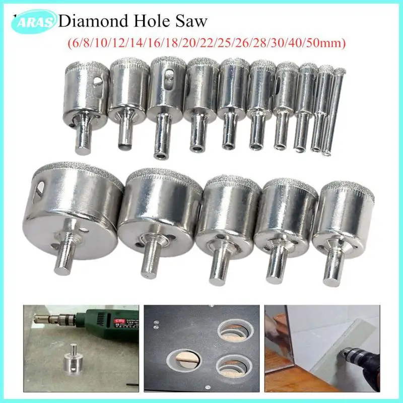 

15pcs Diamond Coated Drill Bit Set Glass Ceramic Tile Marble Hole Saw Drilling Opener Set Power Tool Accessories 6-50MM dropship
