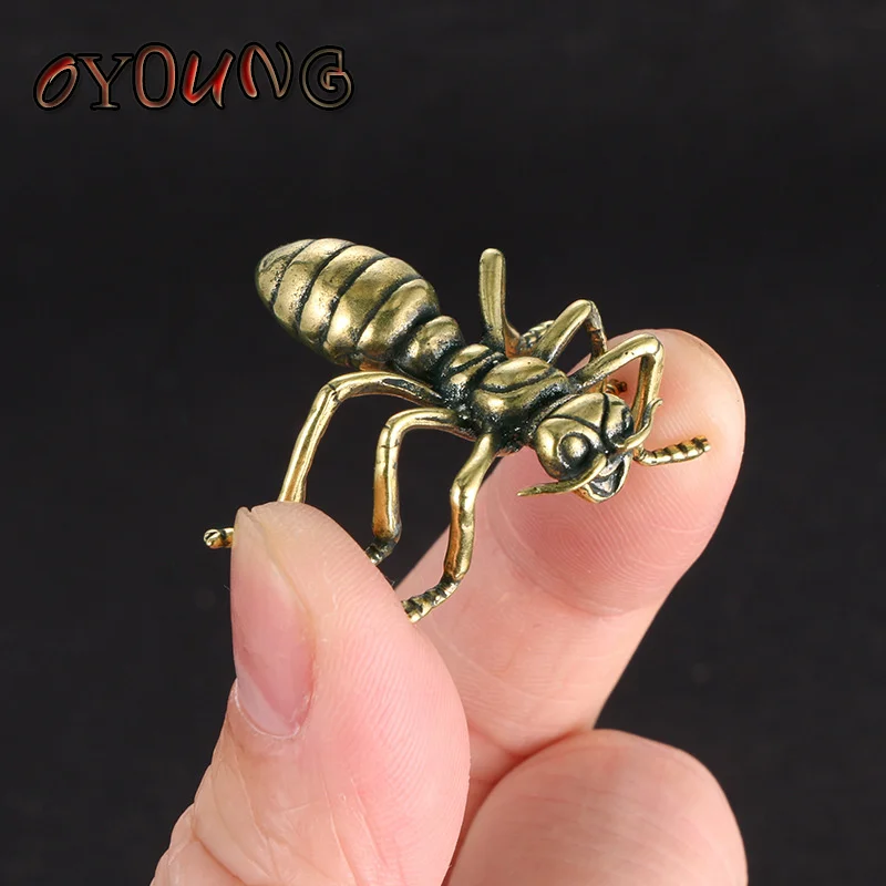 Латунные фигурки животных и муравьев миниатюры забавные настольные украшения