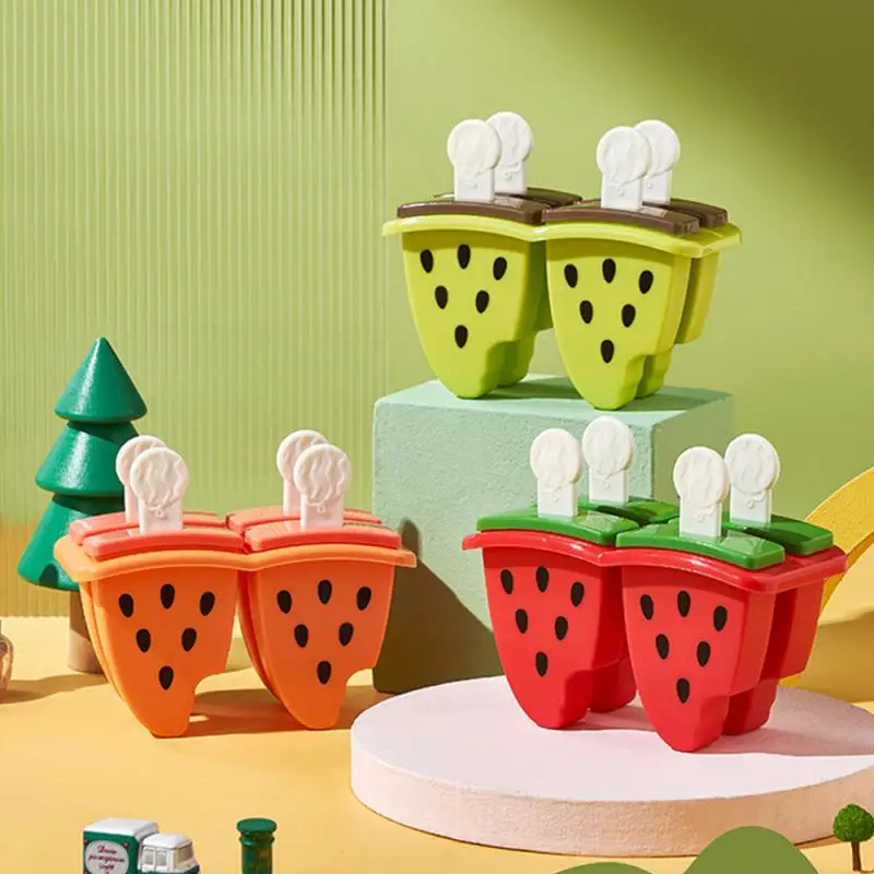 

Ice Cream Mold Diy Cartoon Watermelon Sorbet Mold Home-made Frozen Ice Cube Ice Box Watermelon Ice Mold Ice Cream Tools