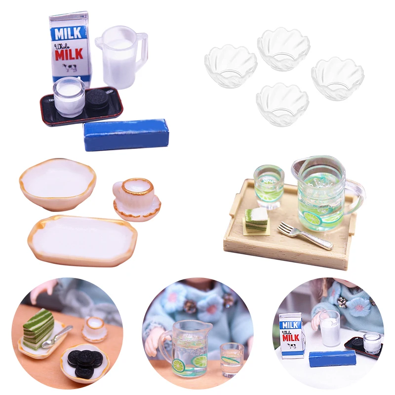 

Миниатюрные аксессуары для кукольного домика, модель вилки для мини-торта, лимонного сока, имитация еды, напитков, игрушки для украшения кукольного домика, 1/12