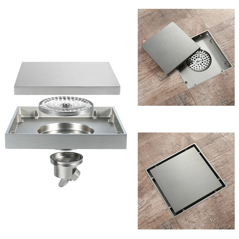 

Square Copper Floor Drain Removable Tile Insert Shower Grate for Bathroom Kitchen
