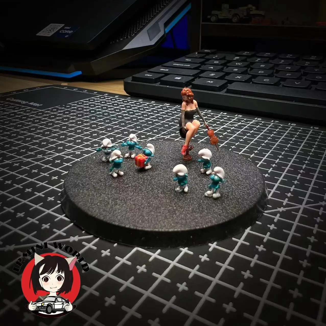 

Elf puppet model Micro landscape prop model does not include violin girl