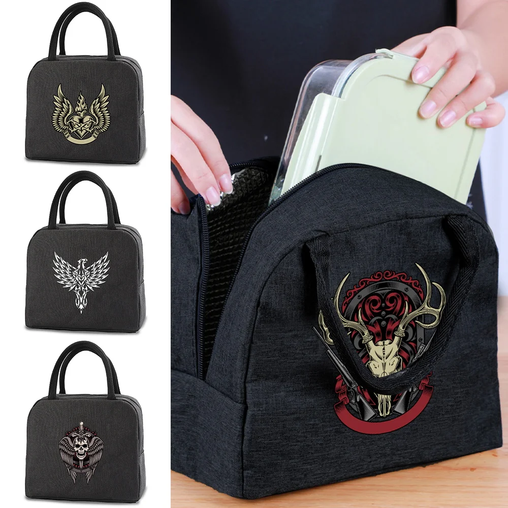 

Insulated Lunch Dinner Bag Work Food Handbags Kids Women Cooler Portable Canvas Bag Thermal Container School Travel Picnic Tote