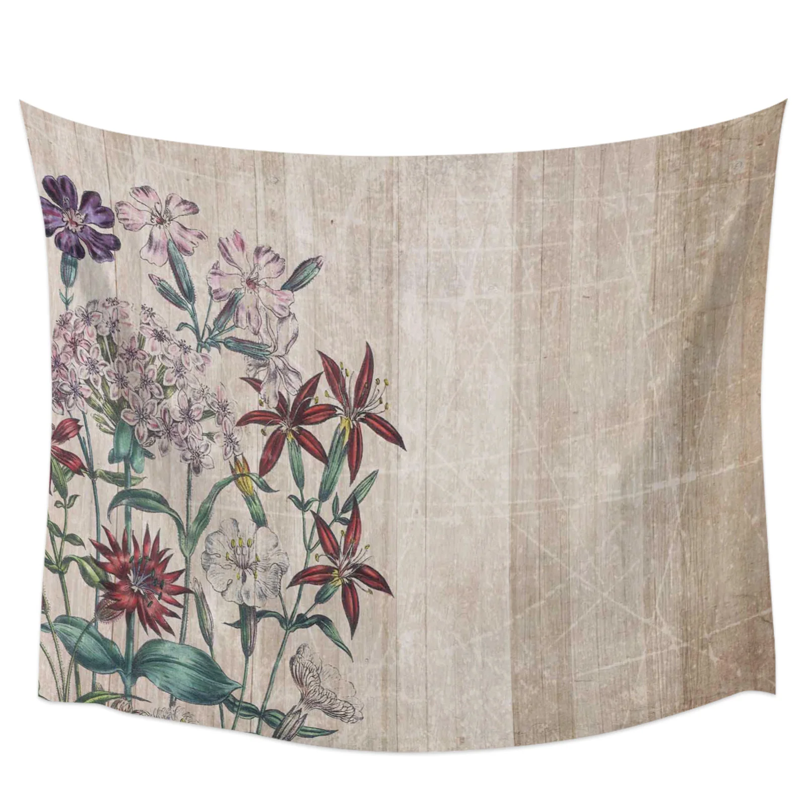 

Большой гобелен в стиле ретро с цветочным рисунком под дерево, настенная подвеска в стиле хиппи, искусство интерьера комнаты, эстетические ...