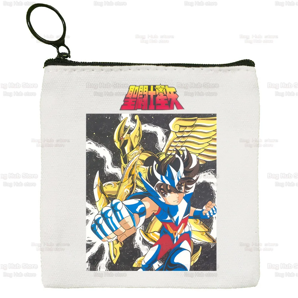 Saint Seiya Anime Coin Purse Female Mini Canvas Manga Phoenix Cartoon Art Cute Key Case Coin Purse Student Wallet