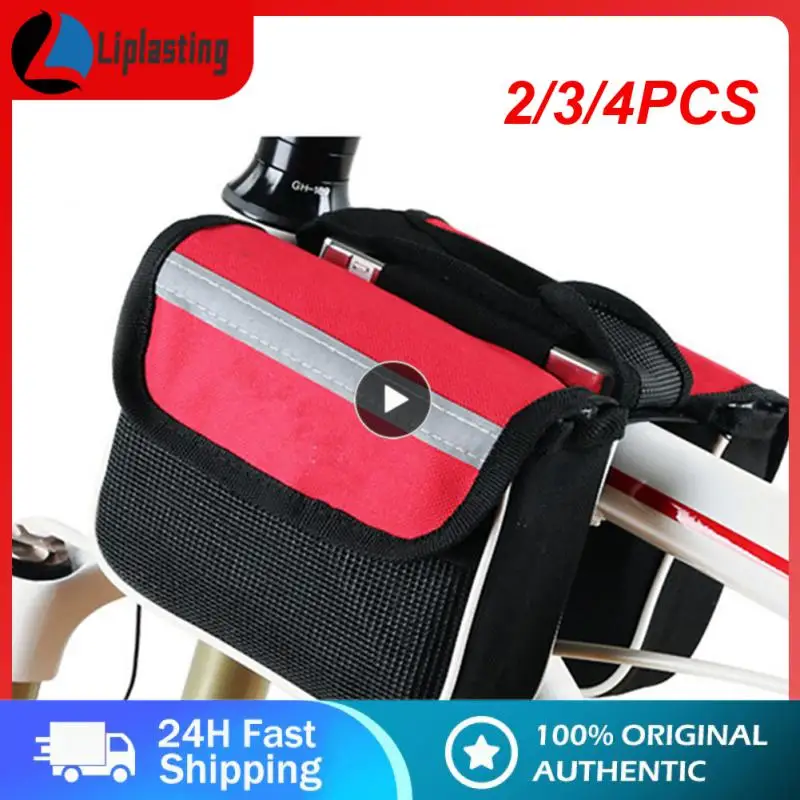 

2/3/4PCS Pu Mountain Bike Upper Pipe Bag Reflective Belt Bicycle Packet Portable Sunscreen Shade Mobile Phone Bag
