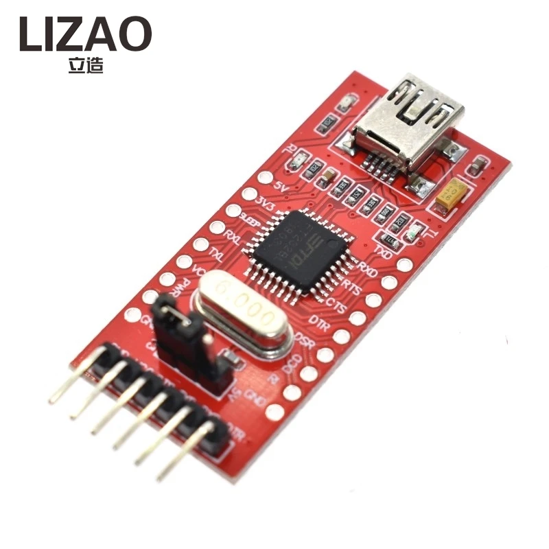 Фото Модуль последовательного интерфейса LIZAO FT232RL USB 2.0 на TTL, преобразователь уровня напряжения 3.3V ~ 5V DC, плата-адаптер FT232BL для загрузки программ и отладки №3