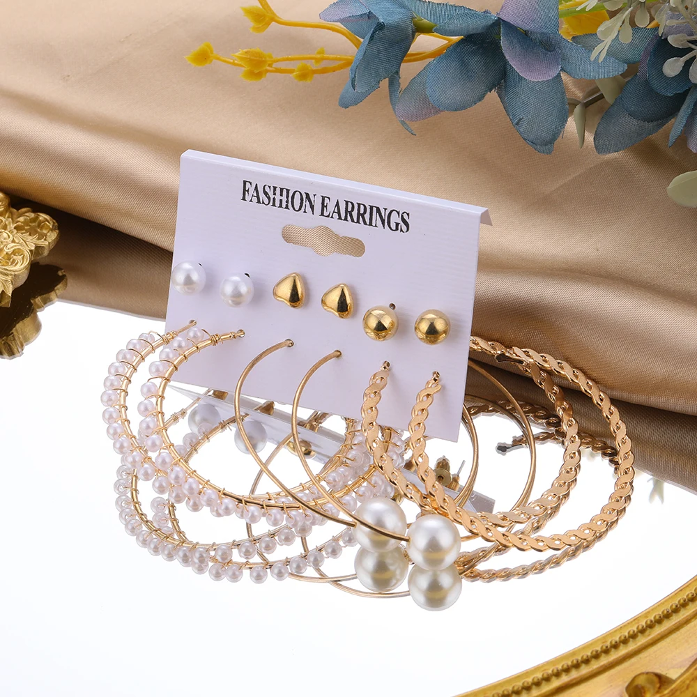 FAMSHIN 6 парт/уп. винтажные геометрические металлические бриллиантовые висячие