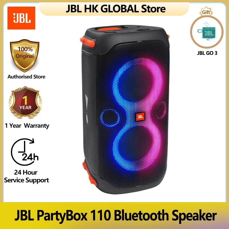 

JBL 100%Original Partybox 110 Portable Party Speaker With 160w Powerful Sound, Built-In Lights And Splashproof Additional Gift