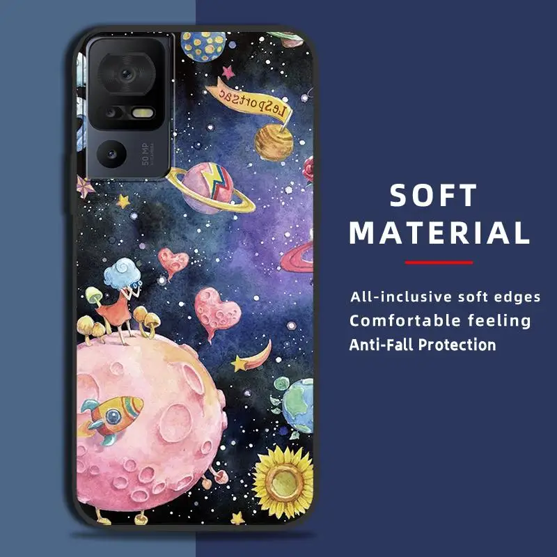 Ультратонкий силиконовый резиновый ТПУ чехол для TCL 40 SE/TCL XL