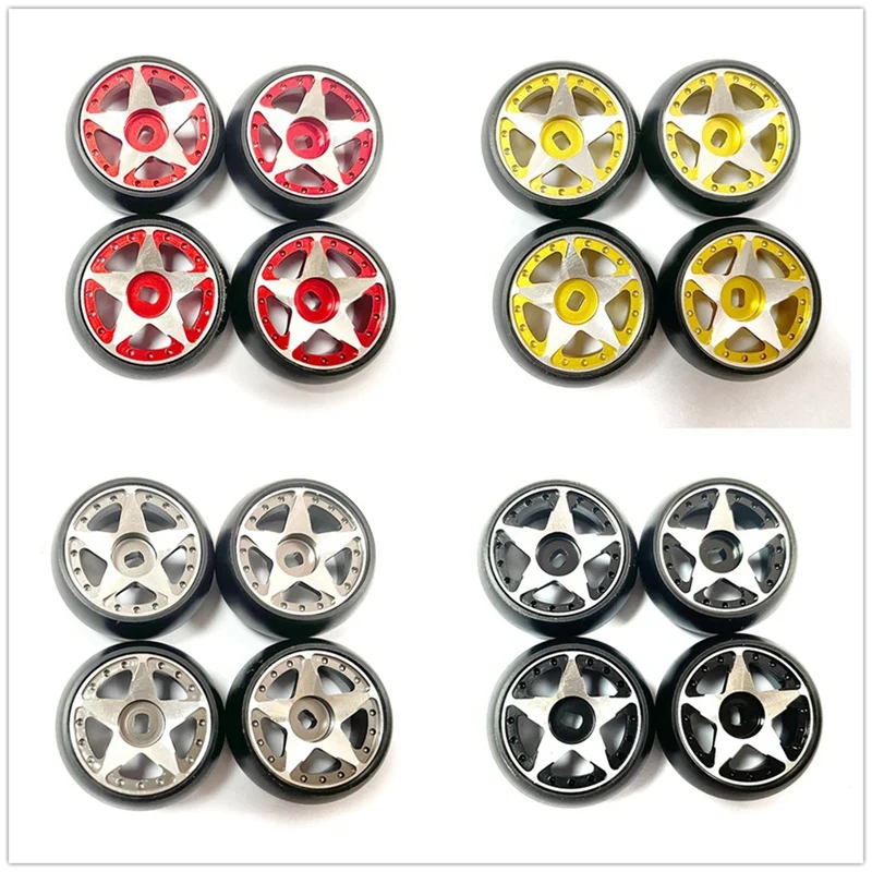 Hard Plastic Drift Tire Tyre With Metal Wheel Rim For Wltoys 284131 K969 K989 Kyosho Mini-Z 1/28 RC Car Upgrades Parts