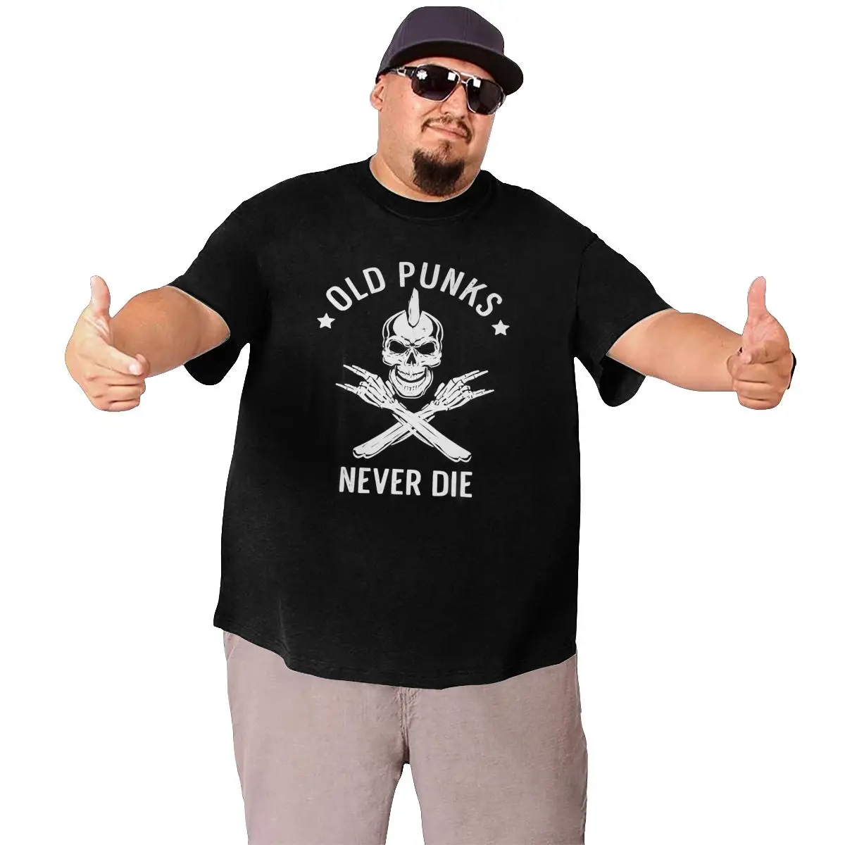 Футболки Old Punks Never Die Plus Size для больших и высоких мужчин хлопковые футболки с