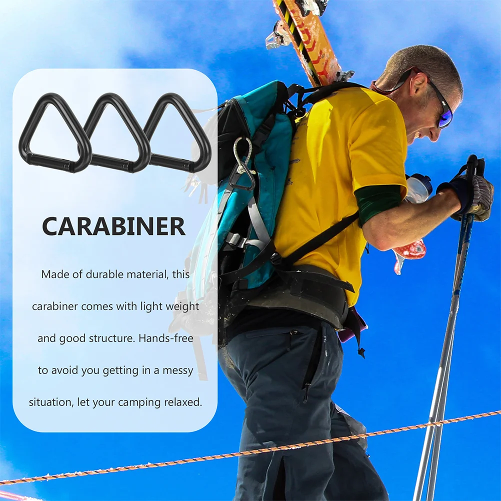 6-шт карабин для скалолазания треугольная сверхмощная пряжка большие черные