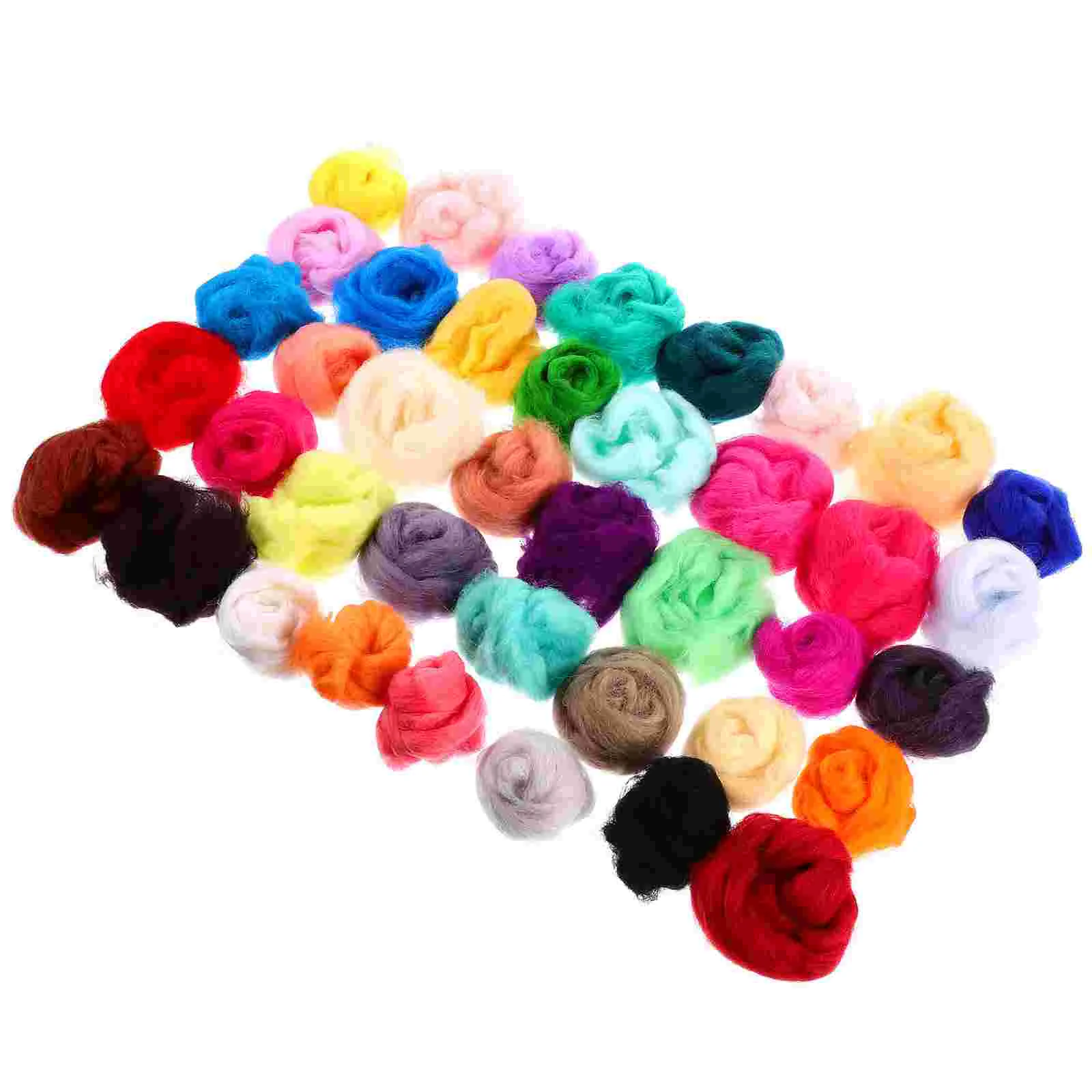 

40pcs Fibre Wool Colorful Wool Fibre Wet Felting Accessories Felting Yarn Supplies Wool Felting