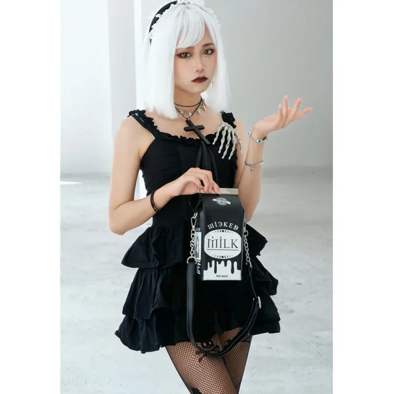 

Milk Pail Shoulder Diagonal Harajuku Wallet Women's Bag Punk Handbag