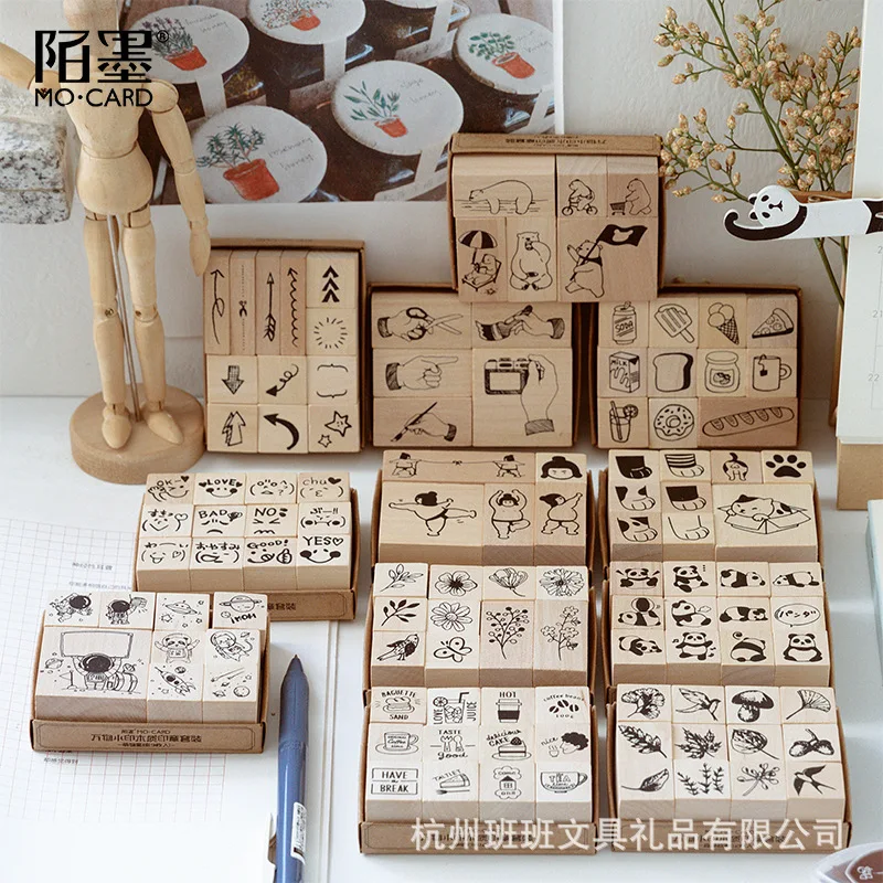 

8pcs/set Set Ins Stamps All Things Small Print Series Cute Animal Panda Cat Bear Flower Rubber Stamp for DIY Scrapbook Diary