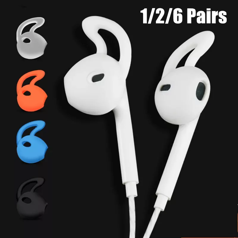 

2022New Silicone Cover for Airpods 1/2/6 Pairs In-ear Anti-slip Earpods Eartip Cap Protective Sleeve with Hook Earphone Accessor