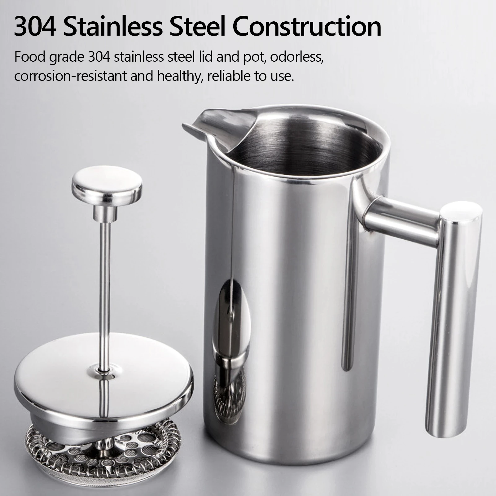 

350ml/800ml/1000ml French Press Coffee Maker Stainless Steel Double Walled Insulated Coffee Maker Pot Espresso Coffee Machine