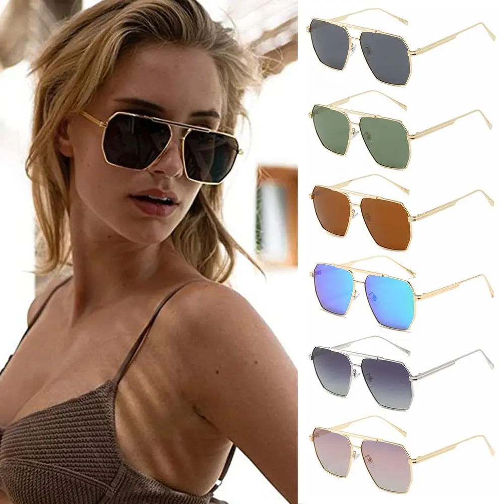 

Retro Lightweight Oversized UV400 Protection Women's Polygon Sunglasses Polarized Sunglasses Men's Shades Metal Frame