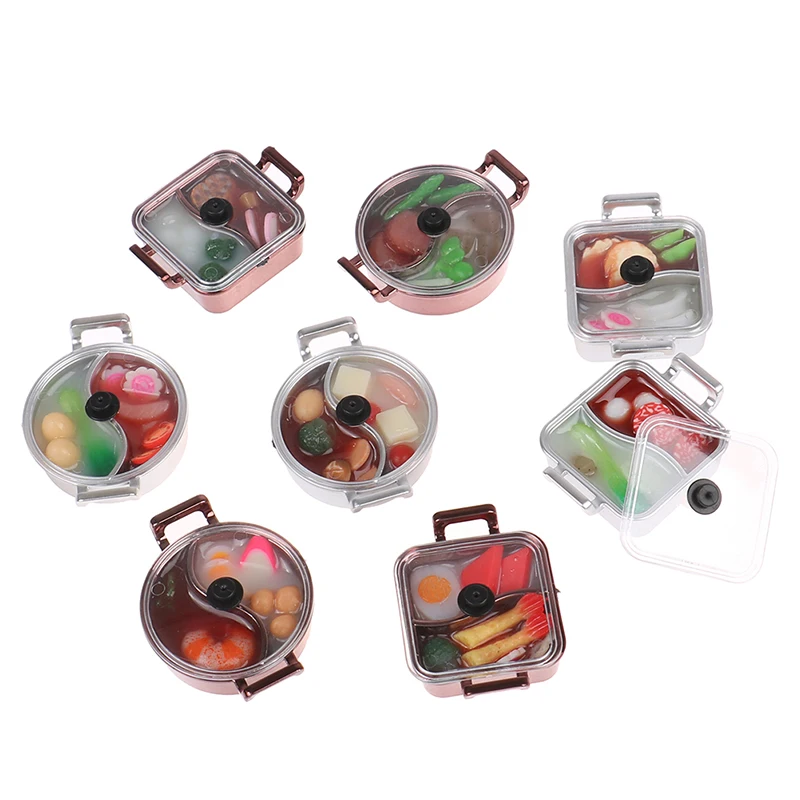 

1/12 Miniature Dollhouse Mandarin Duck Hot Pot Chinese Cuisine Pretend Food For Doll Kitchen Decor Accessories Toys