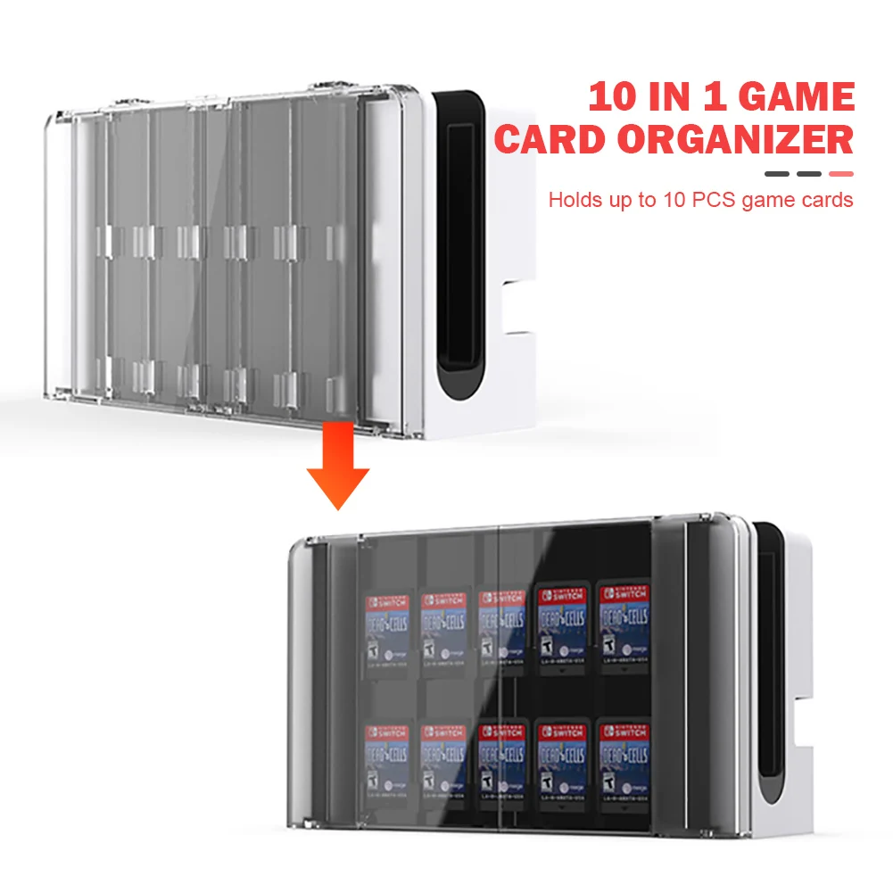 

10 in 1 Transparent Game Card Case for Switch Game Memory Card SD Cards Storage Box PC Fit for Switch OLED Game Card
