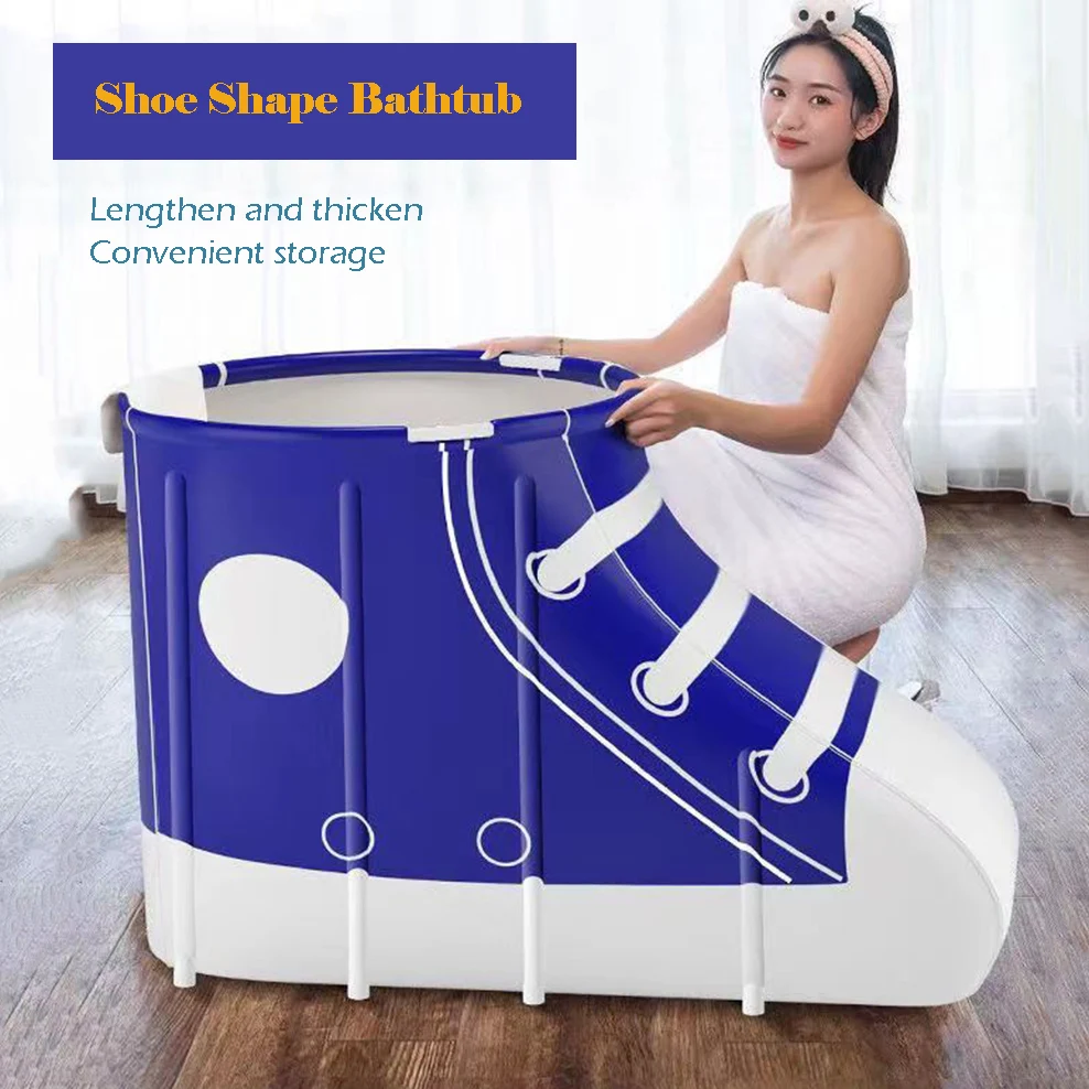 

1.2m Extended Style Folding Bathtub Large Plastic Shoe Bath Barrel Foldable For Adult Indoor Children's Pool Bath Utensils