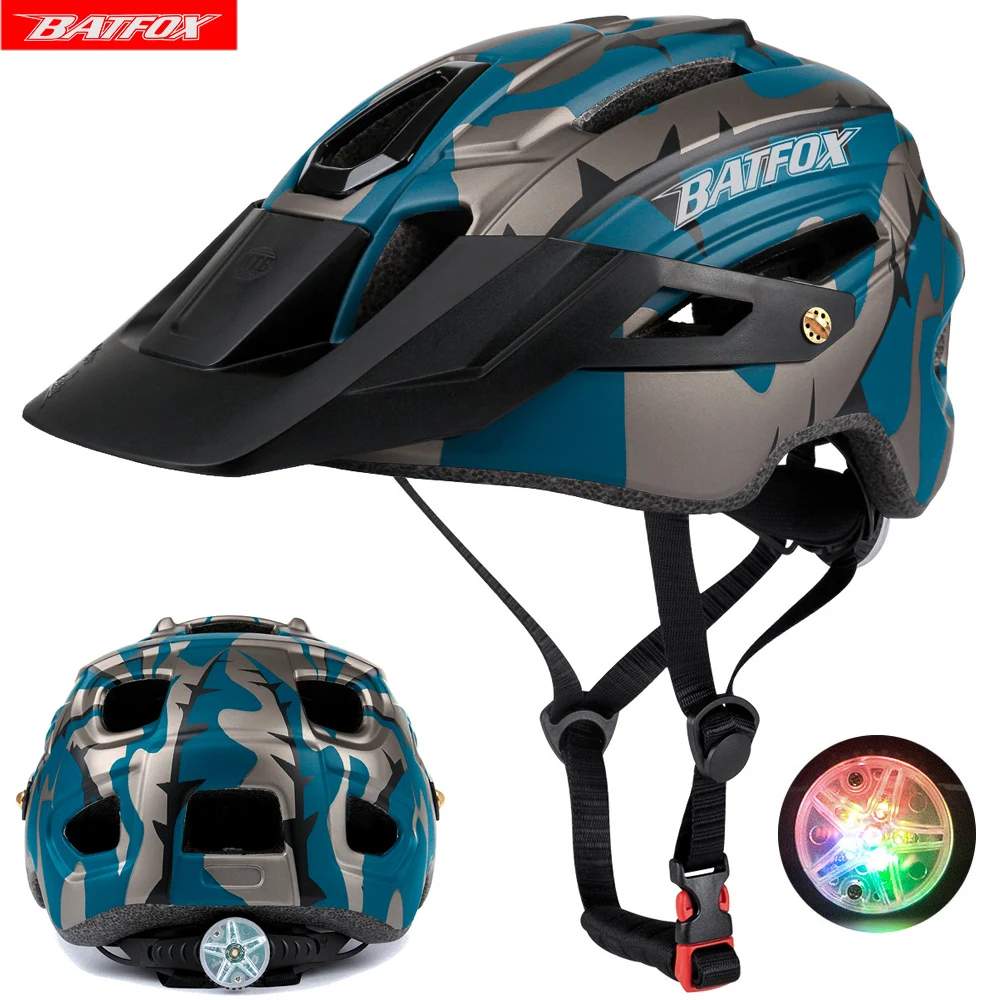 BATFOX-casco de ciclismo ligero para hombre, protección de seguridad para ciclismo de...