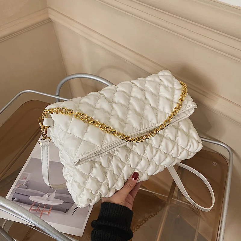 

2022 Checkered Messenger Bag For Women Trend Line Soft Leather Camera Female Shoulder Bag Fashion Chain Ladies Crossbody Bags