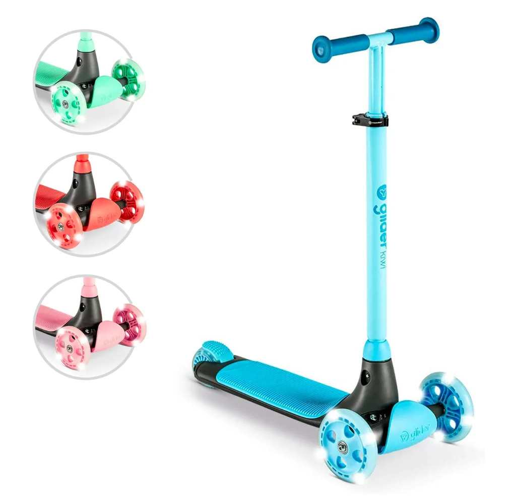 Y Glider Kiwi, Three Wheel Kick Scooter for Kids Age 3-8 Years, Blue, Unisex  Scooters for Adults  Elektro Scooter