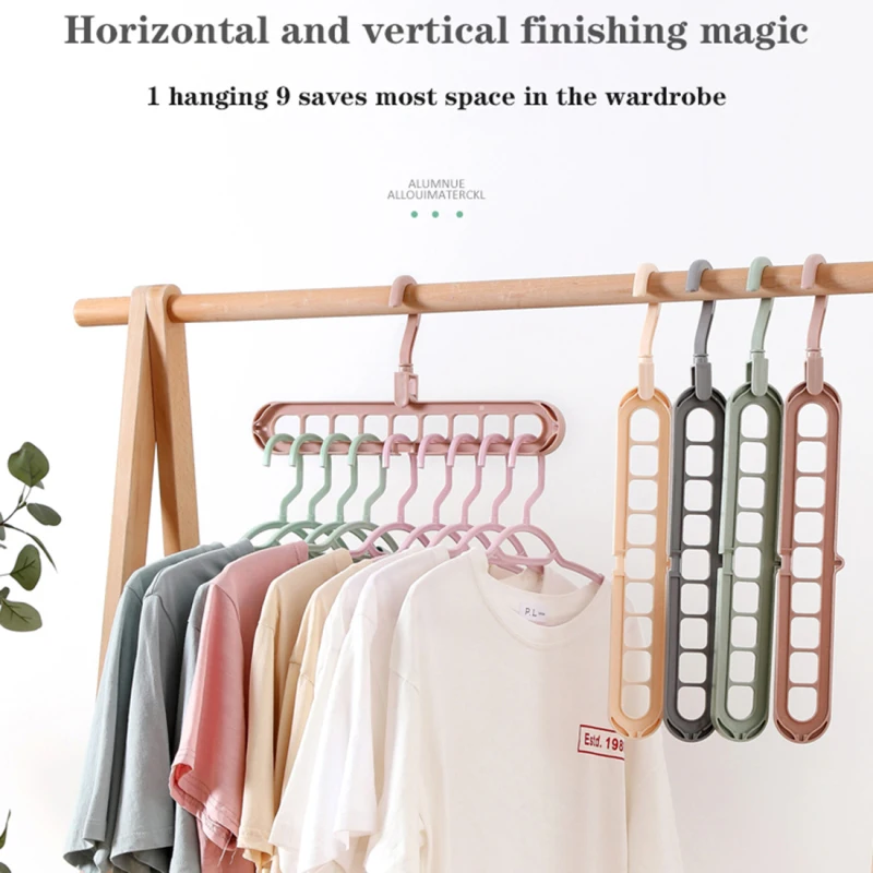 

Multi-port Support Clothes Hangers Wardrobe Hanger Space-saving hooks for Clothes Drying Rack Plastic Clothing Storage Holder
