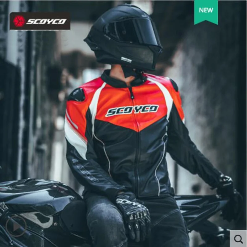 Мужская Женская зимняя теплая куртка SCYCO из искусственной кожи для мотокросса