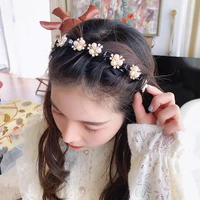 korean version of pearl headband new lazy female bangs fixed headgear female snap button hairpin diamond headbands for women