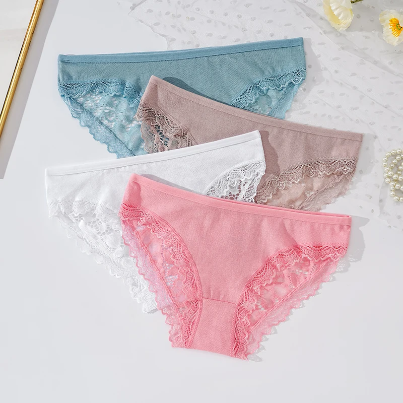 Купи Women's Sexy Lace Panties Underwear Soft Comfortable Smooth Transparent Underpants Breathable Cotton Crotch Elastic Briefs за 284 рублей в магазине AliExpress