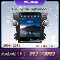 kaudiony 12 1 tesla style android 10 0 car radio for toyota highlander car dvd multimedia player auto gps navigation 2009 2013