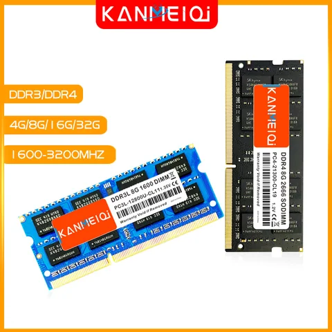 Оперативная память KANMEIQi ddr3 4 ГБ 8 ГБ 16 ГБ 2666 МГц 3200 ОЗУ для ноутбука оперативная Память DDR4 1,2 в для ноутбука 260pin SO-DIMM Ram s