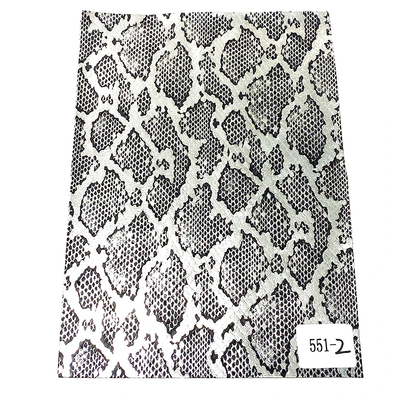 Snake Skin Design Pattern Bronzing Vinyl PU Faux Leather Fabric Sheet for Making Shoe/Bag/DIY Accessories/Wallpaper |