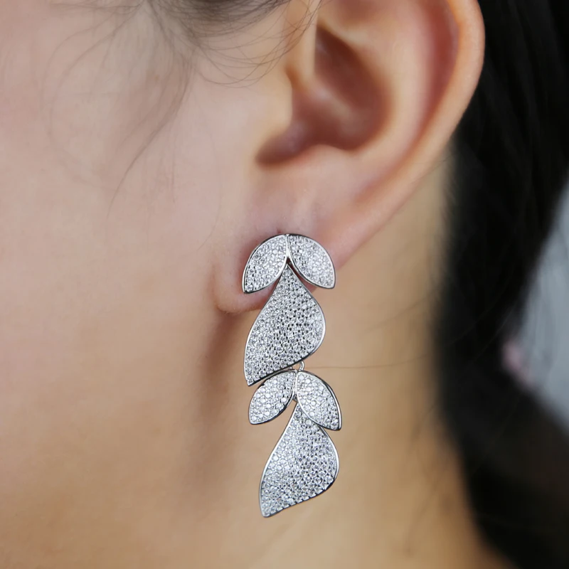 Лето 2022 новинка Iced Out роскошные блестящие серьги Cz Fashion Micro Pave с большим цветком