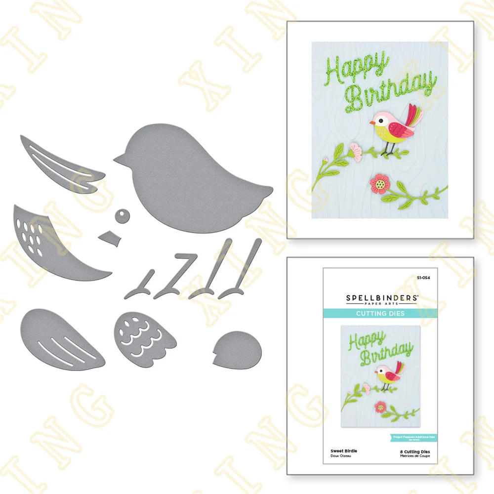 

Sweet Birdie Etched 2022 New Metal Cutting Dies Scrapbook Diary Decoration Stencil Embossing Template Diy Greeting Card Handmade