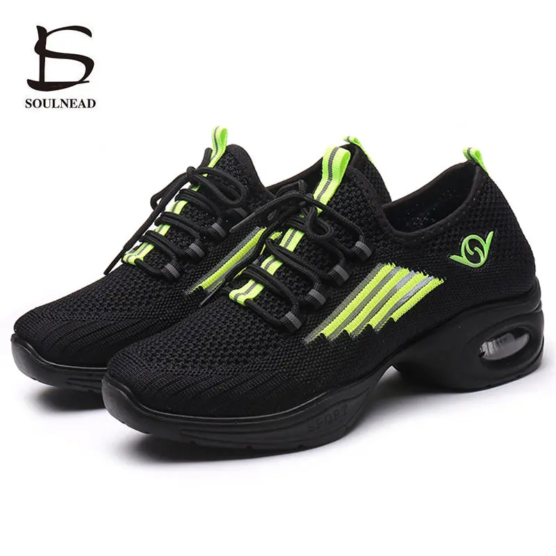 Women Dancing Shoes Woman Modern Dance Jazz Shoes Soft Outsole Feature Sneakers Ladies Girl's Breath Jazz Hip Hop Practice Shoes