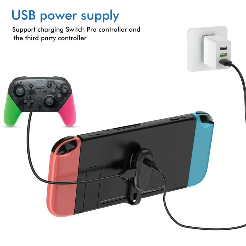 

OLYGame Type-c charging otg cable for NS Switch console support usb charging port and wireless controller adapter