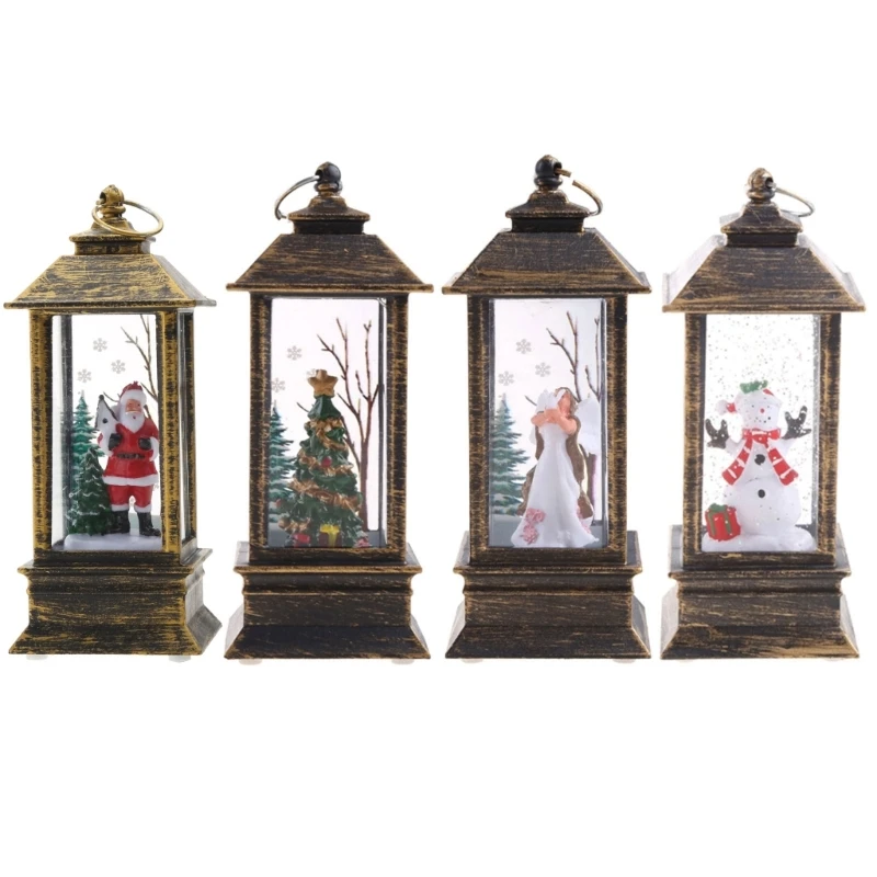 Сверкающий фонарь для домашнего стола праздничное украшение рождественская
