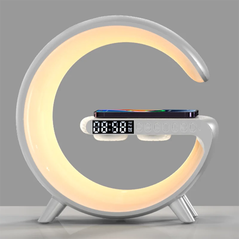3 in 1 Wireless Charger For iPhone 13 12 11 Pro Max Bluetooth Speaker Alarm Clock Brightness Adjustment Fast Charging Station