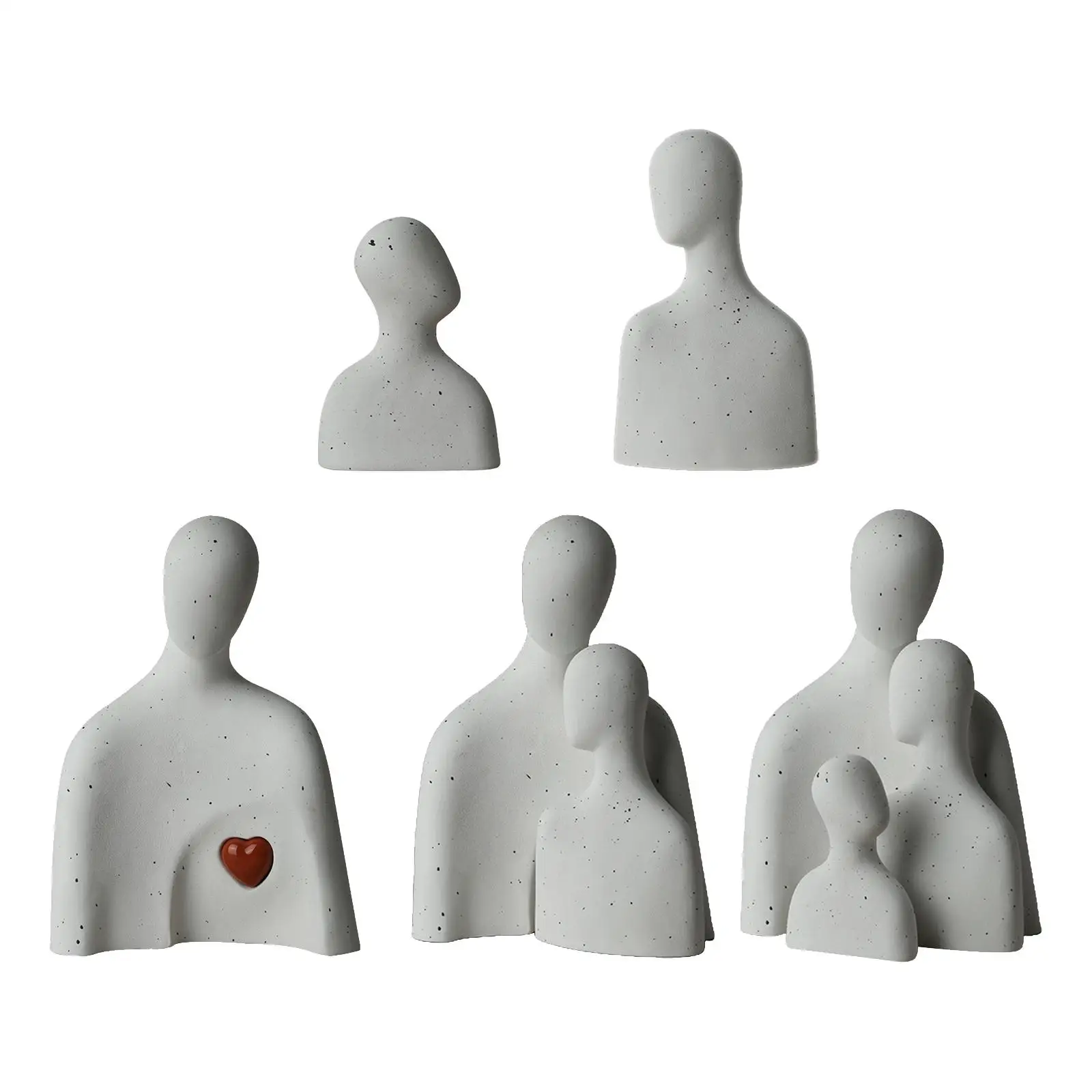 

Modern Figure Statue Free Standing Ceramic Sculpture Shelf Decor Family Gift