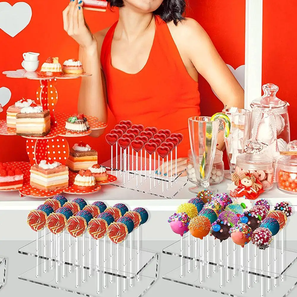 

Прозрачная прямоугольная подставка для торта, демонстрация леденцов, Свадебная вечеринка, 15 отверстий