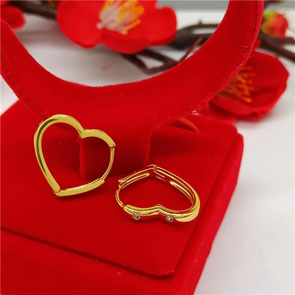 

Heart Shaped Hoop Earrings Women Girls Romantic 18k Yellow Gold Filled Fashion Pretty Girfriend Gift Trendy Vintage Accessories