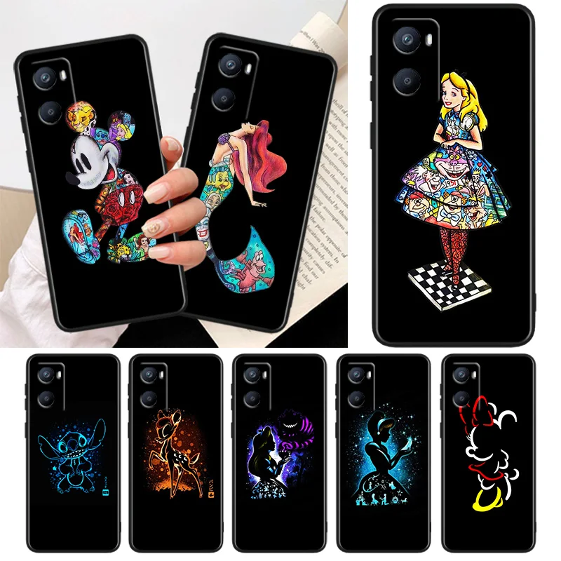 

Disney Princess Marvel Phone Case For OPPO A56S A55 A54S A53S A52 A33 A32 A31 A16S A16 A12 A11S A9 A5 2020 Black Cover
