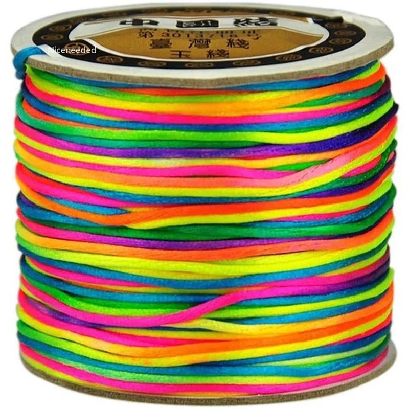 

4 Rolls(About 320 Yards) 1mm Silk Cord Nylon Thread Round Korean Silk Thread Jewelry Cord Colorful for Jewelry Making Crafts