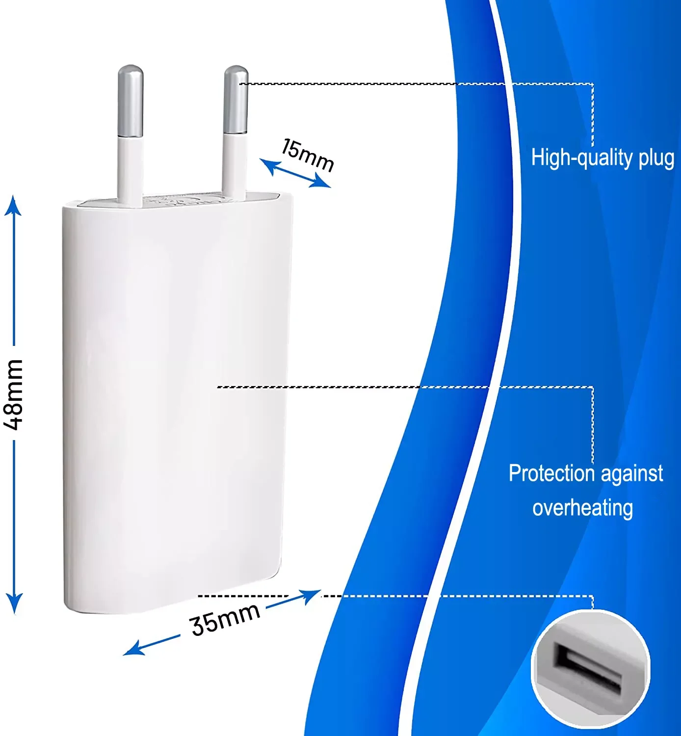 10 Pcs/Lot USB EU Plug AC 5V 1A Wall Charger Universal Portable Travel Power Adapter For phone 8 10 X HTC Cell Phones