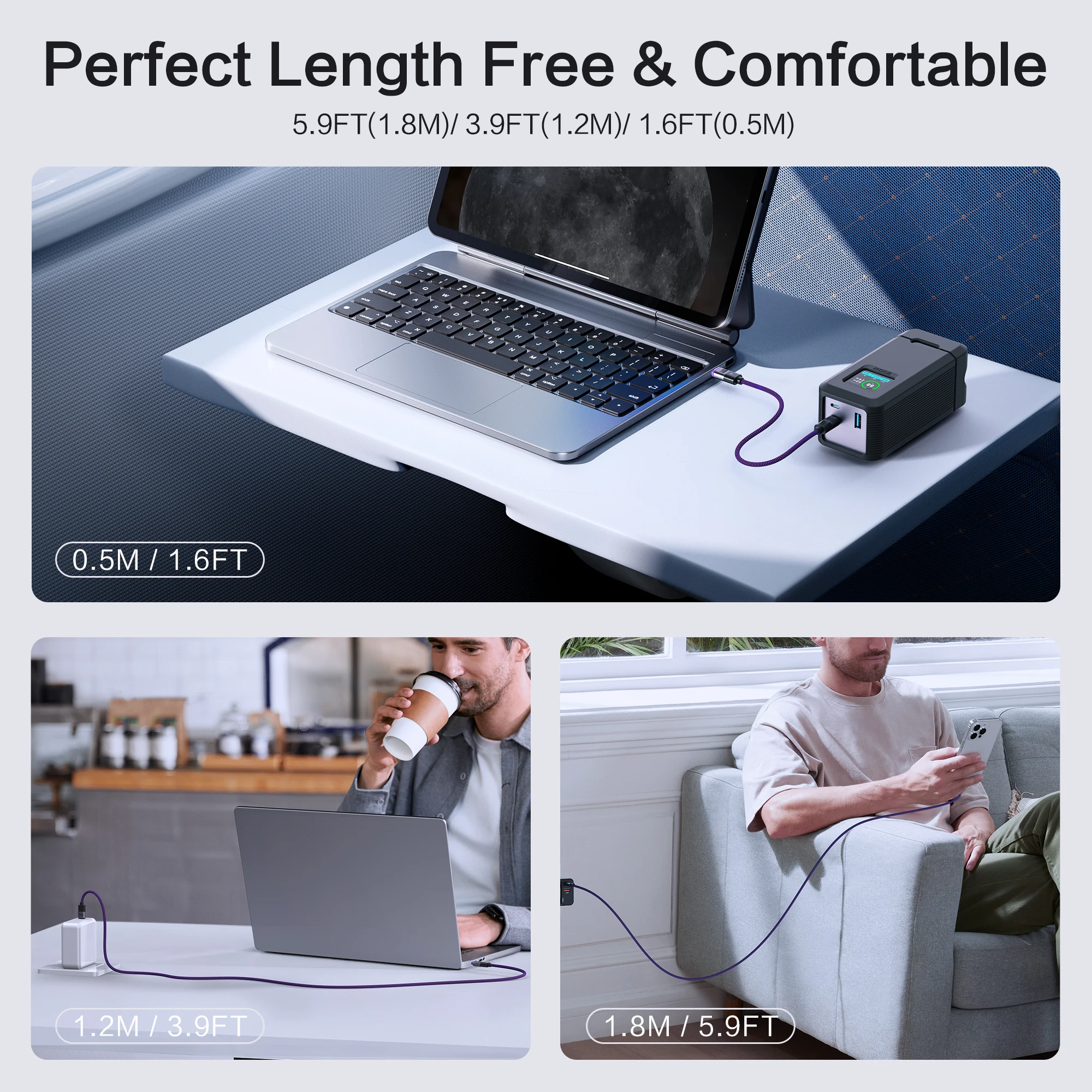 Фото Магнитный зарядный кабель типа C, 240 Вт, PD3.1 USB C к USB C/Micro USB, магнитное зарядное устройство, шнур для быстрой зарядки для телефона, ноутбука, планшета №5