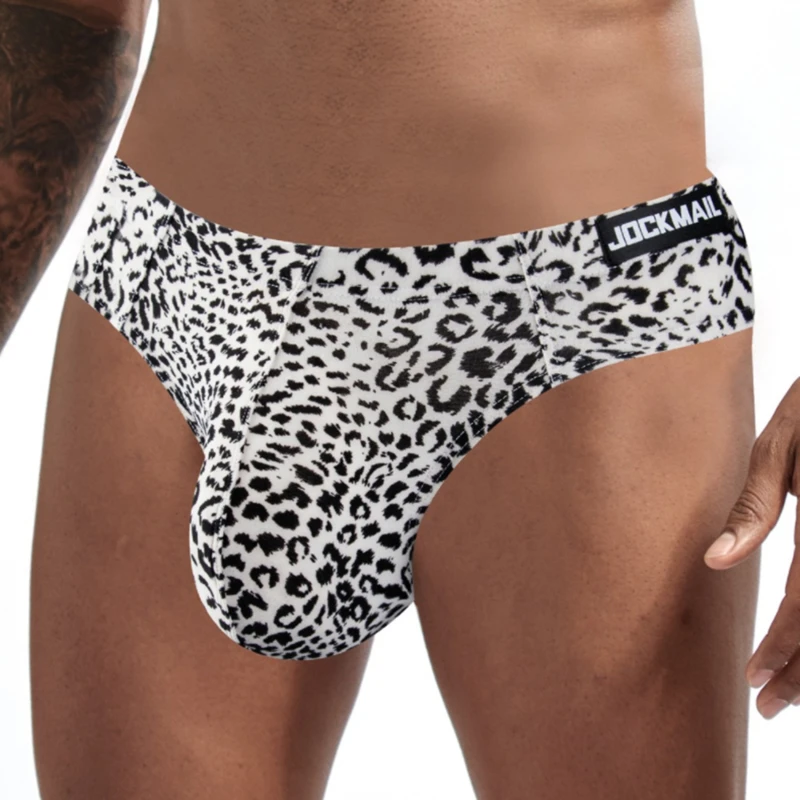 

Men's New G String Snakeskin Pattern Leopard Print Sexy Thong Men's Sexy G String Breathable 2022